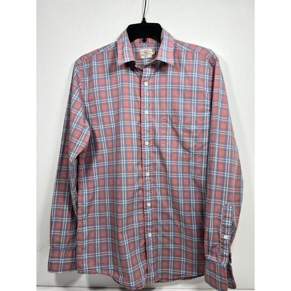 Faherty Other - Faherty Brand Shirt Men’s Small Lt Red Blue Plaid Dawn Patrol Button Down Cotton